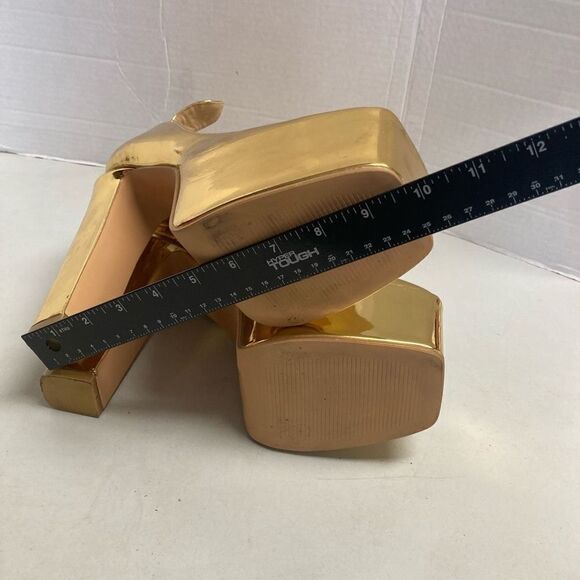 EGO Women’s Gold‎ Platform Ankle Strap Heel Shoes Size 10 - Picture 6 of 10